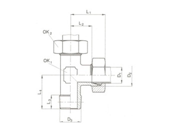 Male stud barrel tees B-LE-NPT
